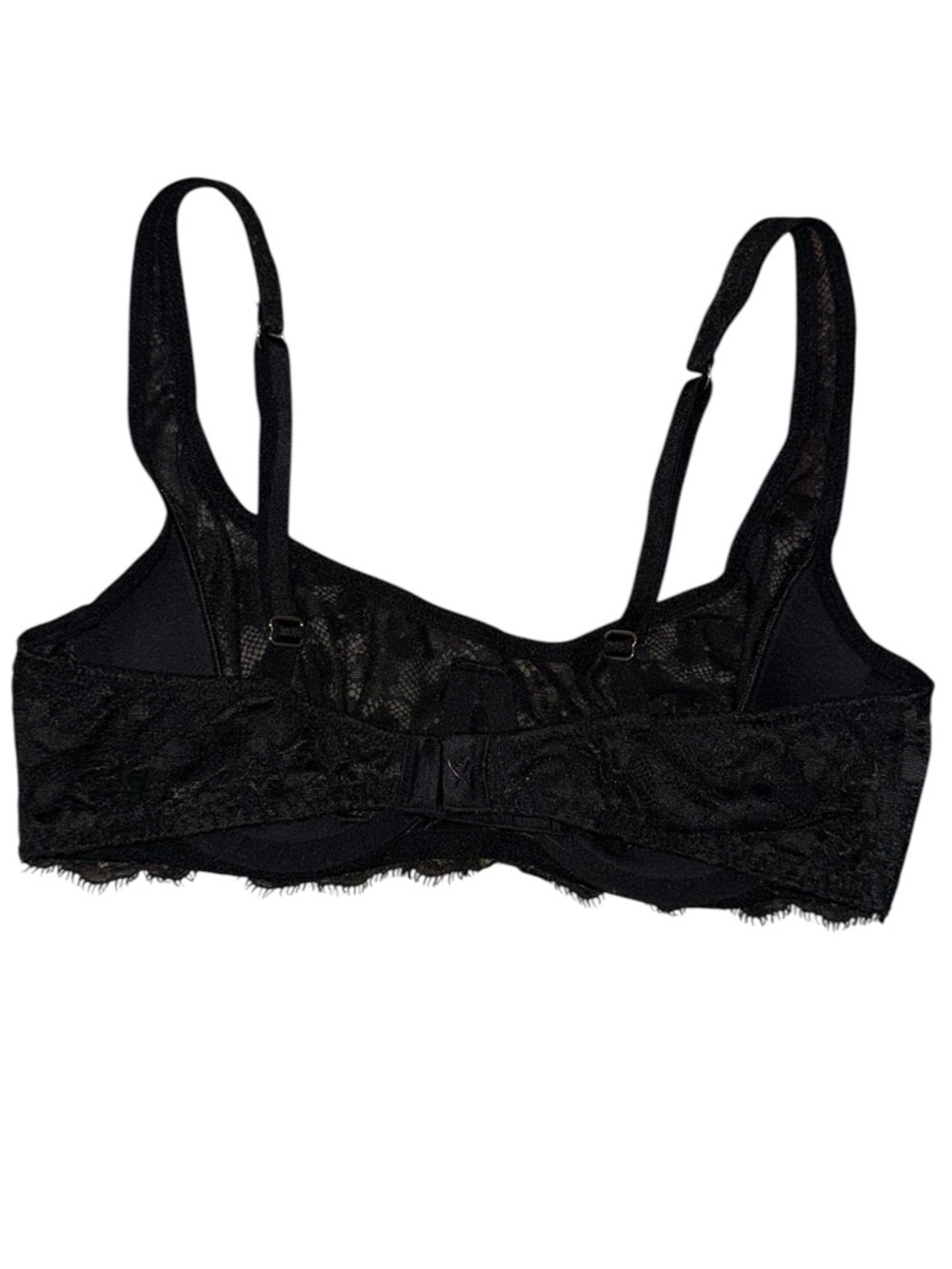 Victoria’s Secret Black Lace Bra 34B Underwire Sheer Sexy Lingerie - Picture 2 of 7
